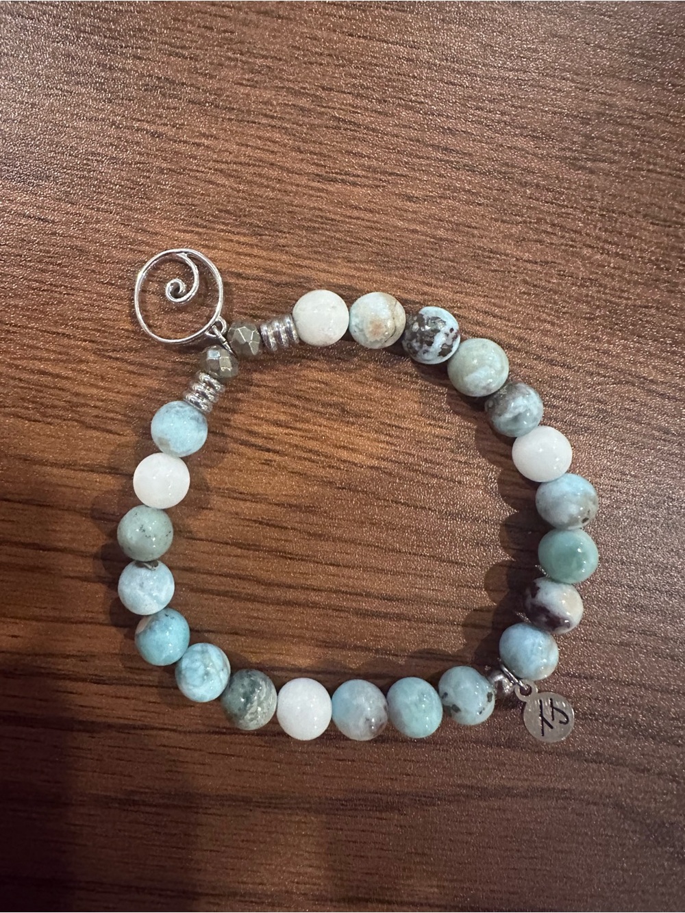 T. Jazzelle Beaded Stretch Bracelet with Silver Accents
